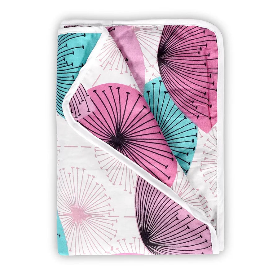 Divine Casa Floret 100% Cotton Single Kids Dohar | 120 GSM | Soft & Lightweight Throw Blanket | Cozy & Breathable Bedding | All-Season Comfort | 140 x 100 CM, Rose Pink