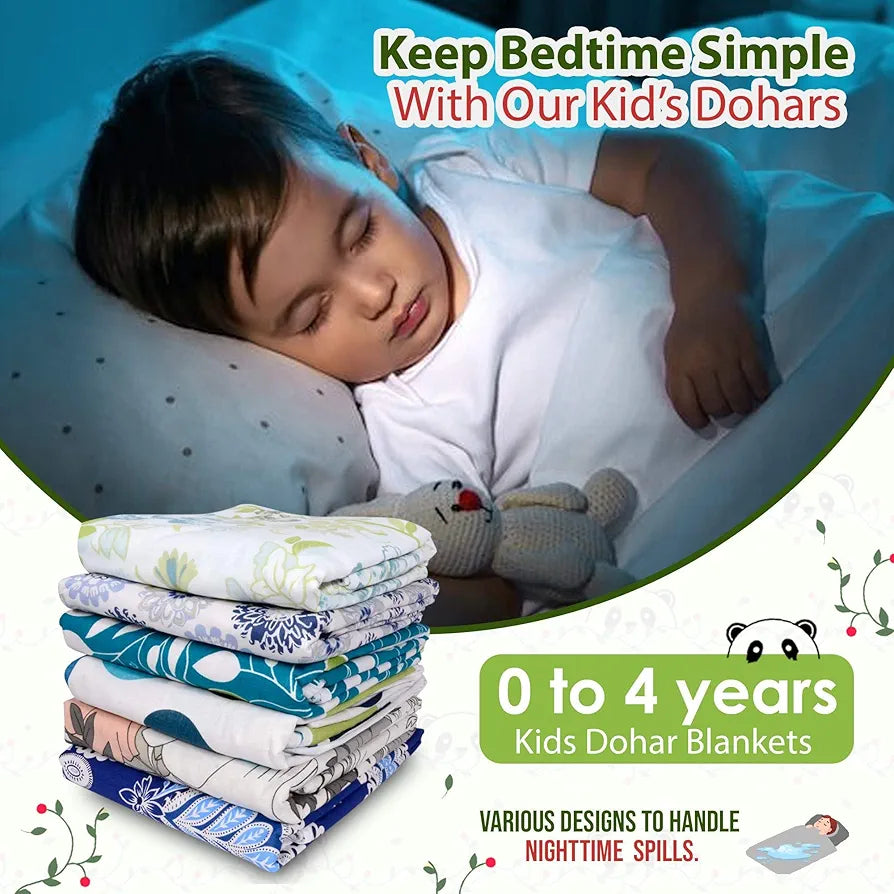 Divine Casa Pure Cotton Printed Single Dohar for Newborn Baby | 120 GSM | Soft & Lightweight Throw Blanket | Cozy & Breathable Bedding | All-Season Comfort | 0-4 Years | 135 x 100 CM, Ice Green