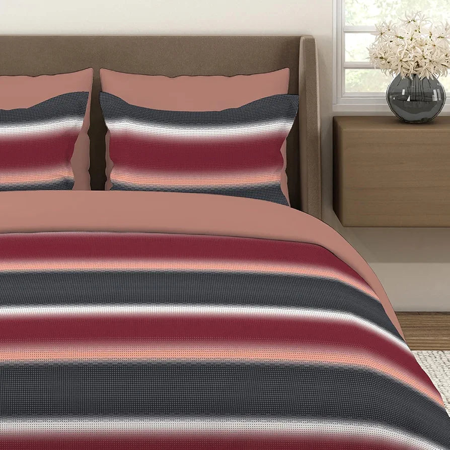 Layers Durathread Bedsheet Set for All Seasons - Lightweight, Moisture Absorbent, Machine Washable & Easy to Care - 225 CVC - King Size 