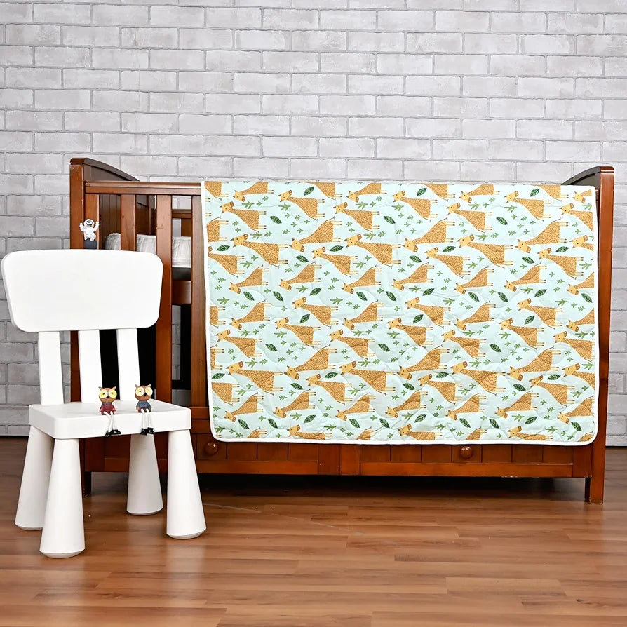 Divine Casa 120 GSM Cotton Single Kids Comforter | Soft & Lightweight All-Season Blanket | Cozy Bedding for Kids | Breathable & Skin-Friendly Fabric | 135 x 100 cm, Misty Jade