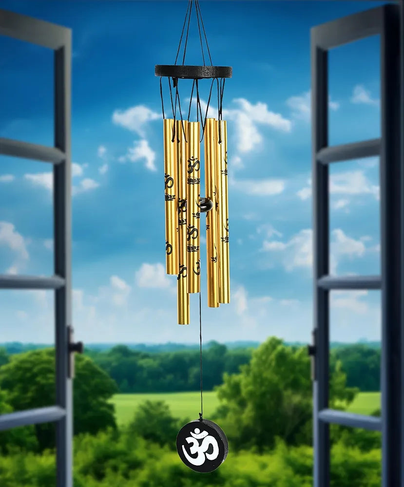 ZAICUS Wind Chimes for Home Balcony Positive Energy - Wind Chime with Om Symbol - Hanging Decorative Items for Balcony – Wind Chimes Feng Shui 
