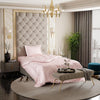 Stoa Paris Satin Comforter Single Bed with 300 TC One Pillow Cover Colour Blushing Pink