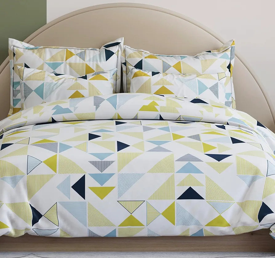 THE HOME STYLE Cotton Feel Glace Cotton Elastic Fitted Printed Double Bed King Size Bedsheet with 2 Pillow Cover 