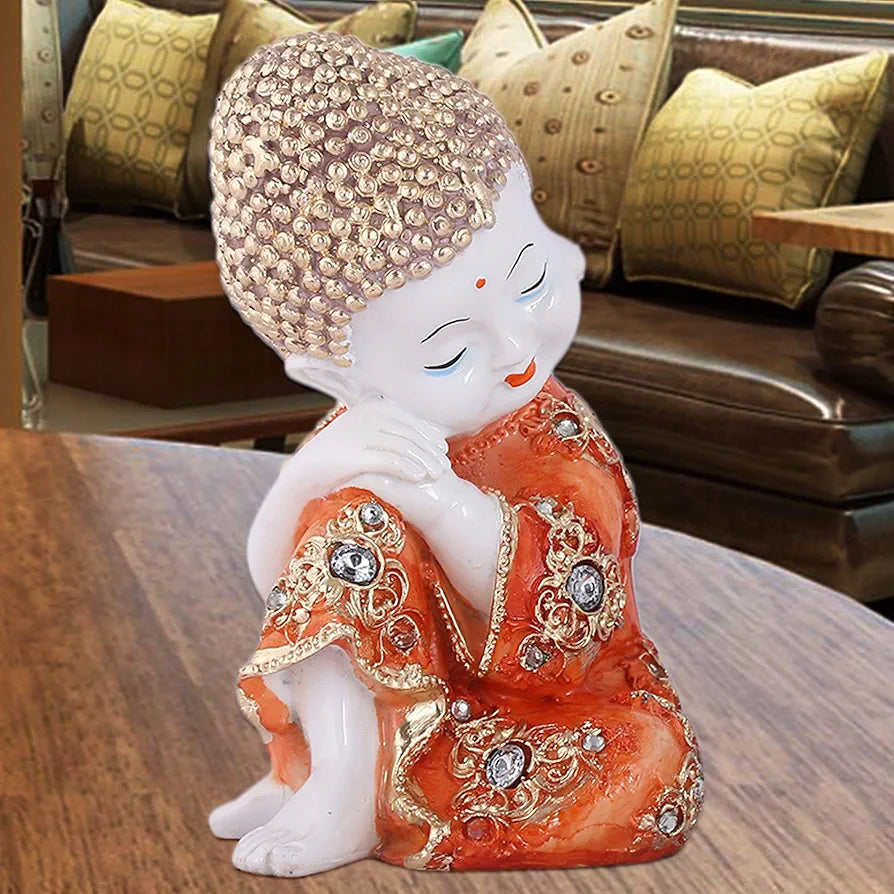 Mariner's Creation Resin, Marble Baby Buddha Statues Showpiece 
