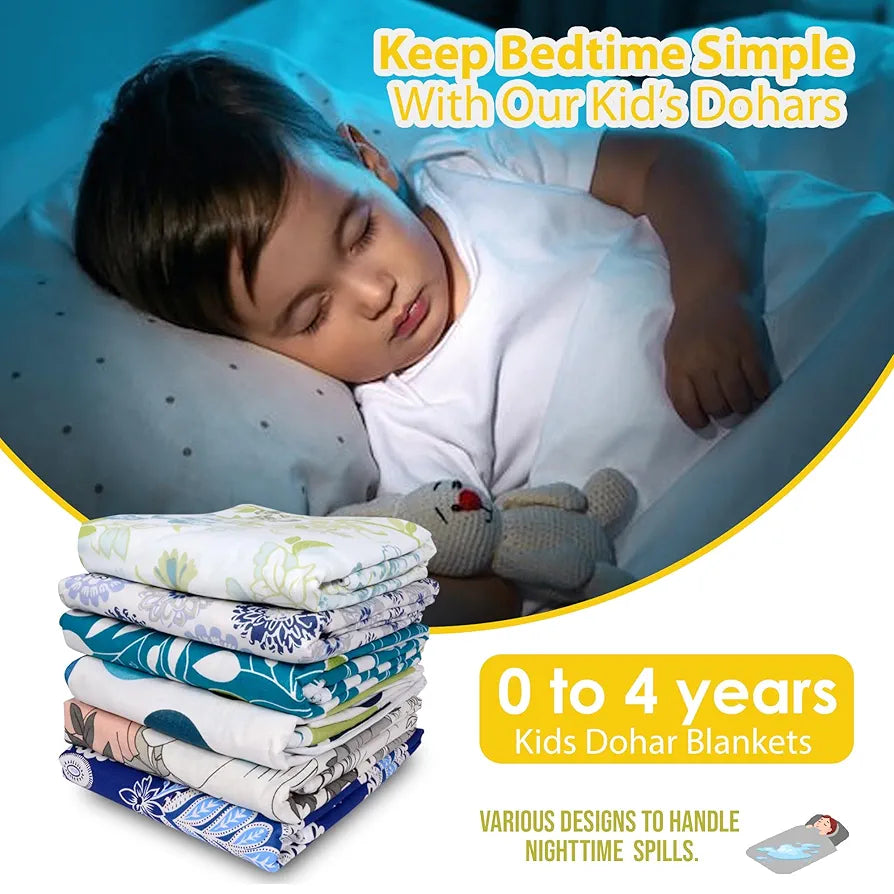 Divine Casa Floret 100% Cotton Single Kids Dohar | 120 GSM | Soft & Lightweight Throw Blanket | Cozy & Breathable Bedding | All-Season Comfort | 140 x 100 CM, Daffodil Yellow