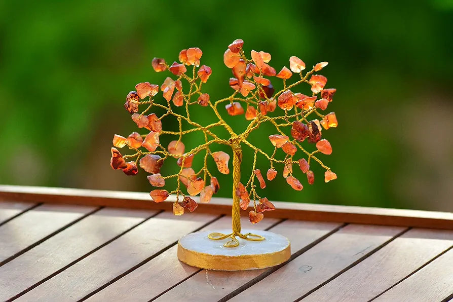 Crystal Tree - Car Dashboard Accessories - Dashboard Figurines & Idols - Crystal showpieces - Home Decor Items - Crystal Tree for Good Luck - Feng Shui Item 