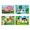 Mini Leaves 48 Piece Jigsaw Puzzle for Kids | Farm Animals | 4 in 1 Wooden Puzzles for Kids | Educational Toys for Kids