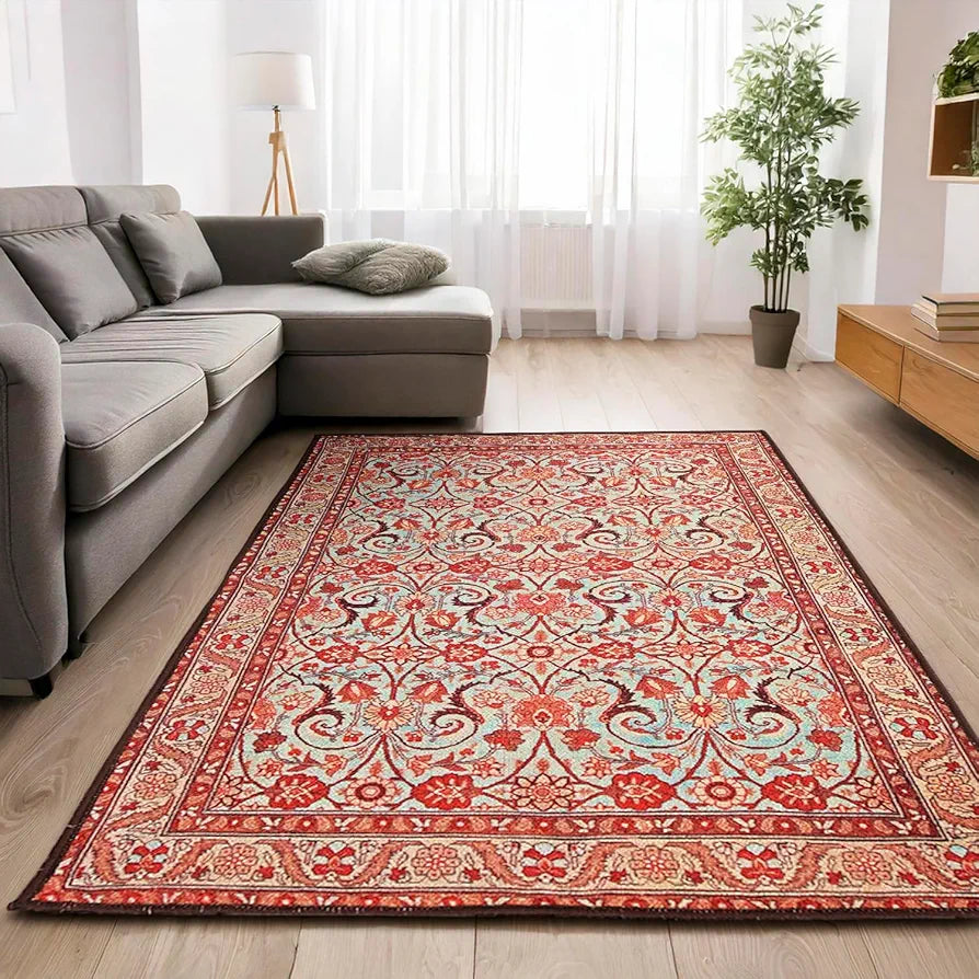 Status Contract Rugs for Living Room| Printed Carpet for Living Room Decor|Anti Skid Backing Home Essentials| Boho Rugs for Living Room , Polyester, Multicolor, Rectangular