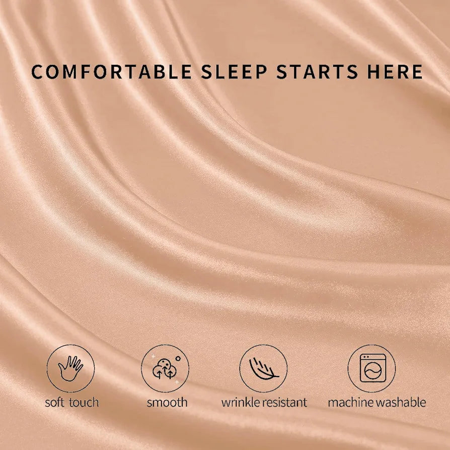 Cloth Fusion Satin Bedsheet for King Size Bed, Perfect for Romantic Night, Excellent Gift for All Celebrations, Set of 1 Satin Sheet 108
