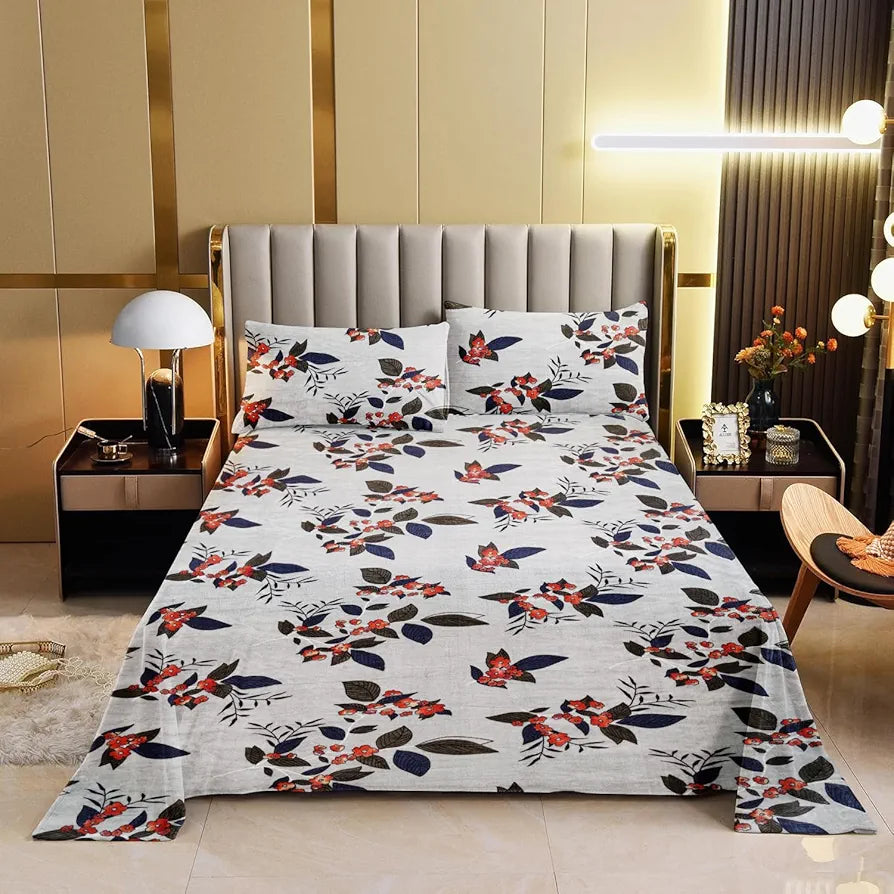 Cloth Fusion Warm Winter Bedsheet for Double Bed King Size with 2 Pillow Covers, Cozy Woolen Bedsheets for Double Bed 