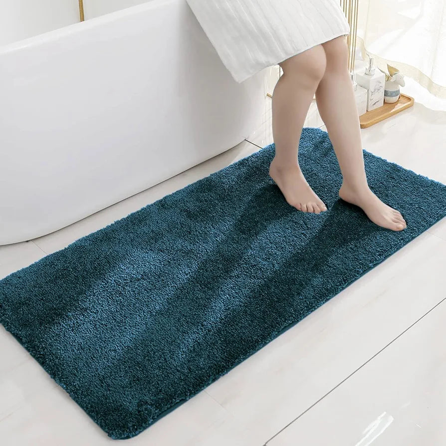 LUXE HOME INTERNATIONAL Microfibre Bath Mat Super Soft Anti Skid Newman Rectangular Mats For Bathroom 