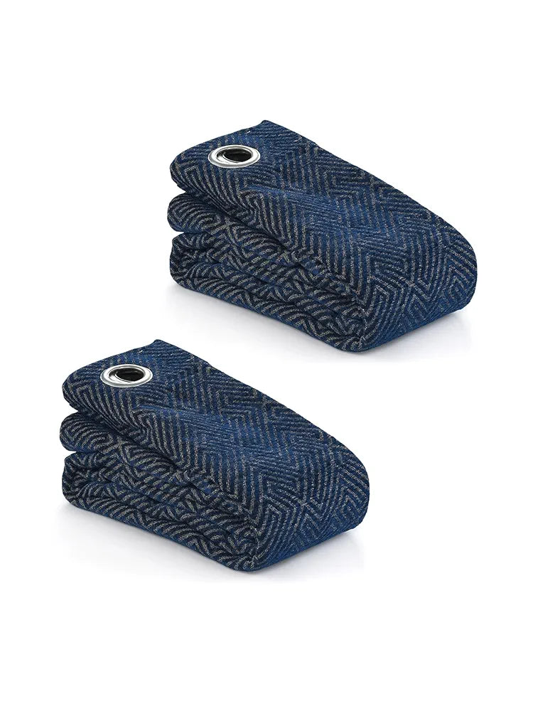 Saral Home Pacman Saral Home Chenille Blackout Window Curtains 2pc, Navy. 4x5 Ft
