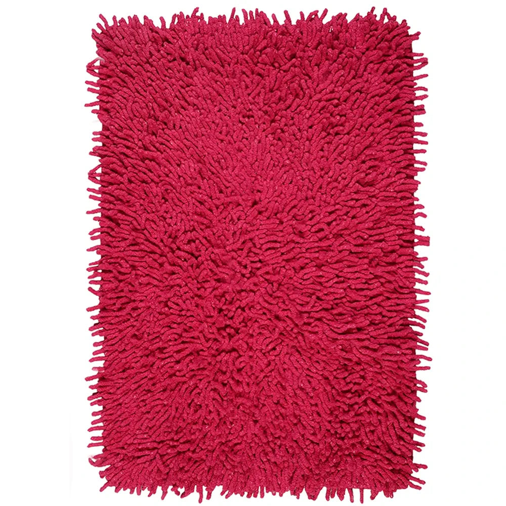 Saral Home Cotton Shaggy Anti-Skid Rectangular Solid Bath Mat | Soft & Super Absorbent Mats for Shower | Washable, Non-Slip & Quick-Drying Mats for Home/Kitchen/Office 