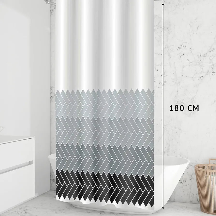 HOMETHREADS Embrace Luxury with Our 6-Feet Long Premium Polyester Shower Curtain with 12 Hooks for a Lavish Bathroom 