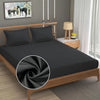 Fresh From Loom Plain Microfiber King Size Double Bedsheet Bed Sheets with 2 Pillow Covers 240 TC Charcoal