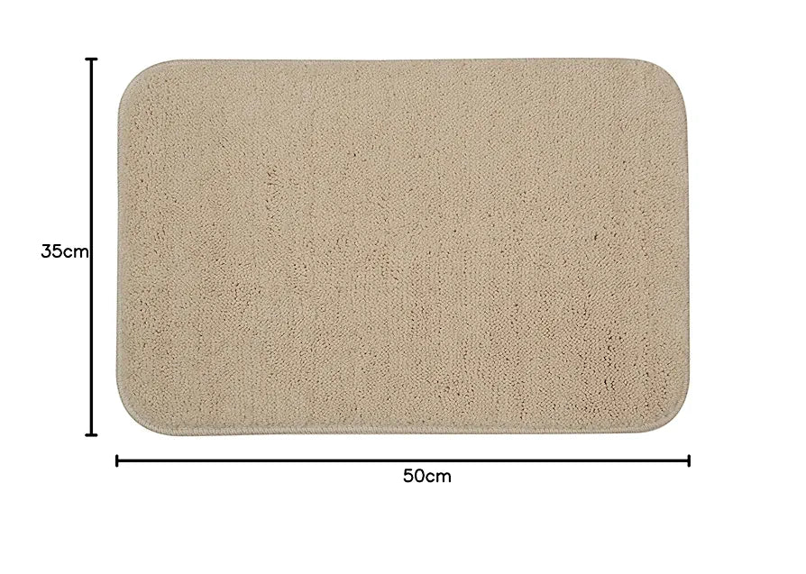 SARAL HOME EASY LIVING Microfiber Solid Anti-Skid Bath Rectangular Mats |Set of 2