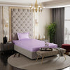 Stoa Paris Satin Elastic Fitted Bedsheets for Single Bed 300TC Premium 1 Pillow Cover Colour Lilac Affair