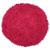 Saral Home Cotton Shaggy Anti-Skid Round Solid Bath Mat