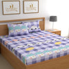 Dreamlet Prime Collections 180tc Pure Cotton Breathable Supersoft Wrinkelfree Double Flat Bedsheet With 2 King Size Pillow Covers | Purple