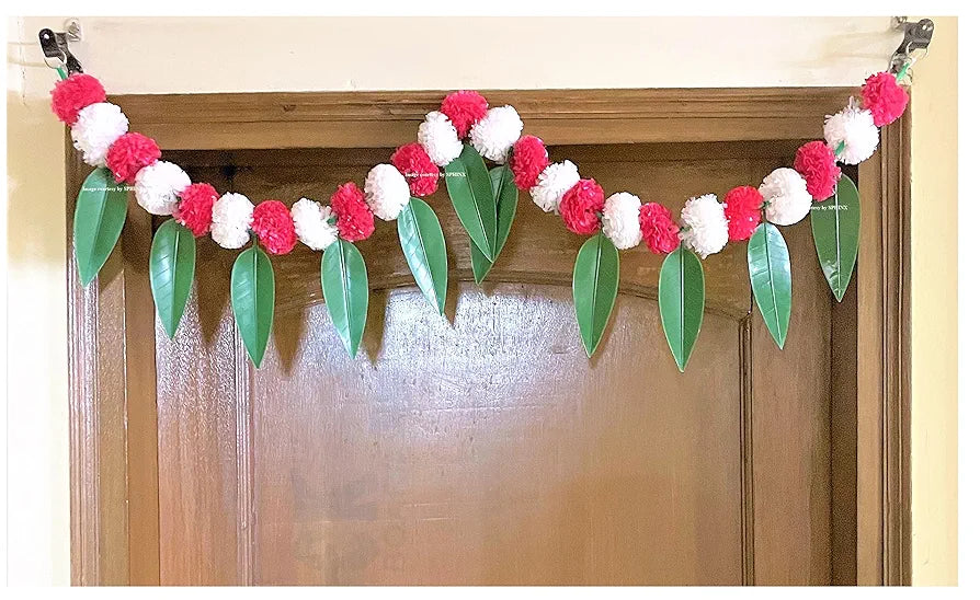 SPHINX Artificial Marigold &Mango Leaves Simple Door-Window toran/Door hangings/Festive Decorations - Approx.100 cms/40 Inches/3.33 Ft. - 