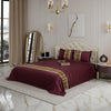 Stoa Paris Bedsheets for Double Size Bed Satin Bedsheet Set with 2 Pillow Covers Colour Royal Treasures-Wine