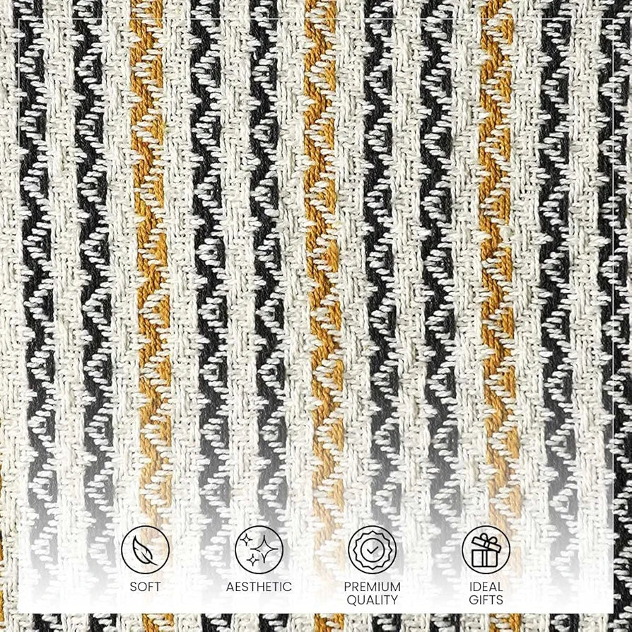 SASHAA WORLD Striped Super Soft & Breathable Throw Blanket | Throw Blanket for Living Room, Bed, Sofa & Chair | Multi Throw Blanket | 80 x 60 inch