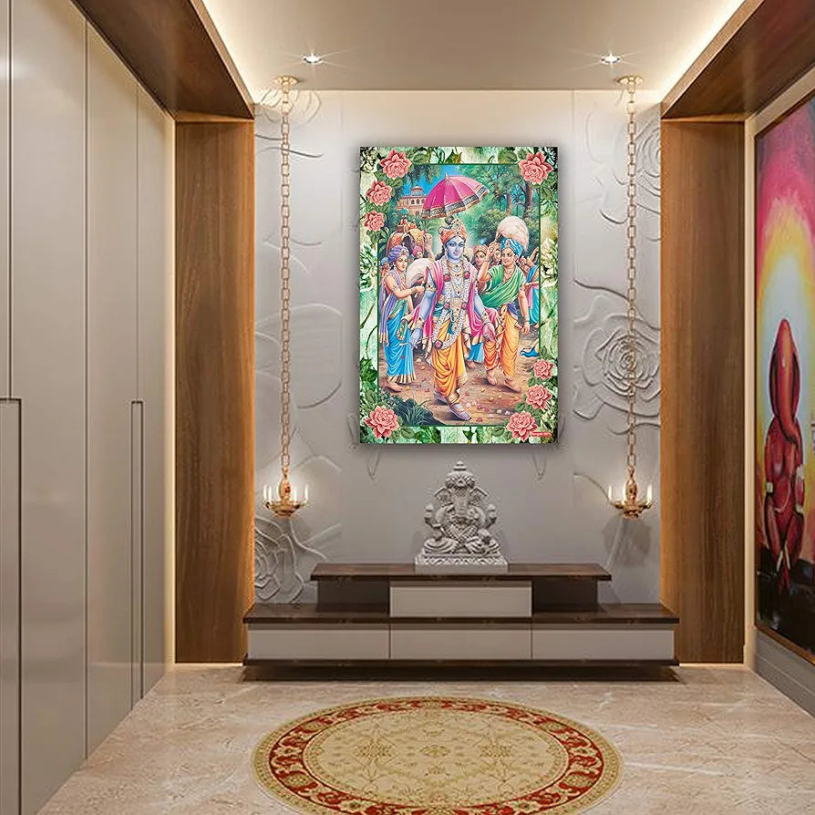 Rangoli MDF Wall Stick Decorative Panel 12x18 Wall Art for Home, Living Room, Bedroom, Office & Decoration. P-1, Design-23