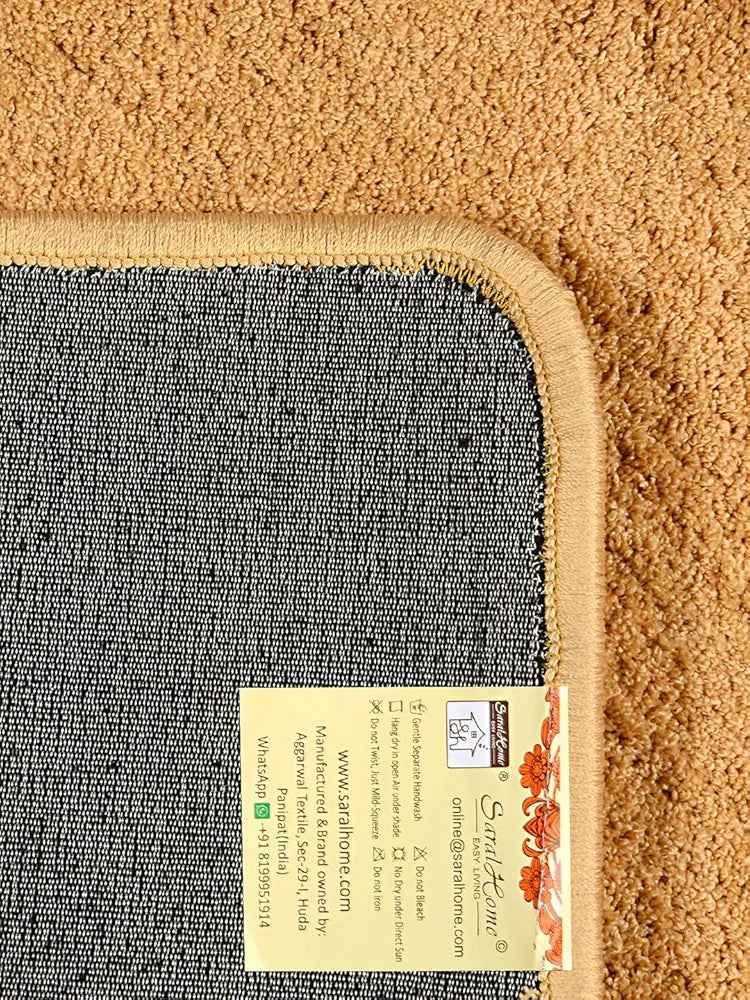 Saral Home Neo Shaggy Yarn Anti-Skid Bath Mats 