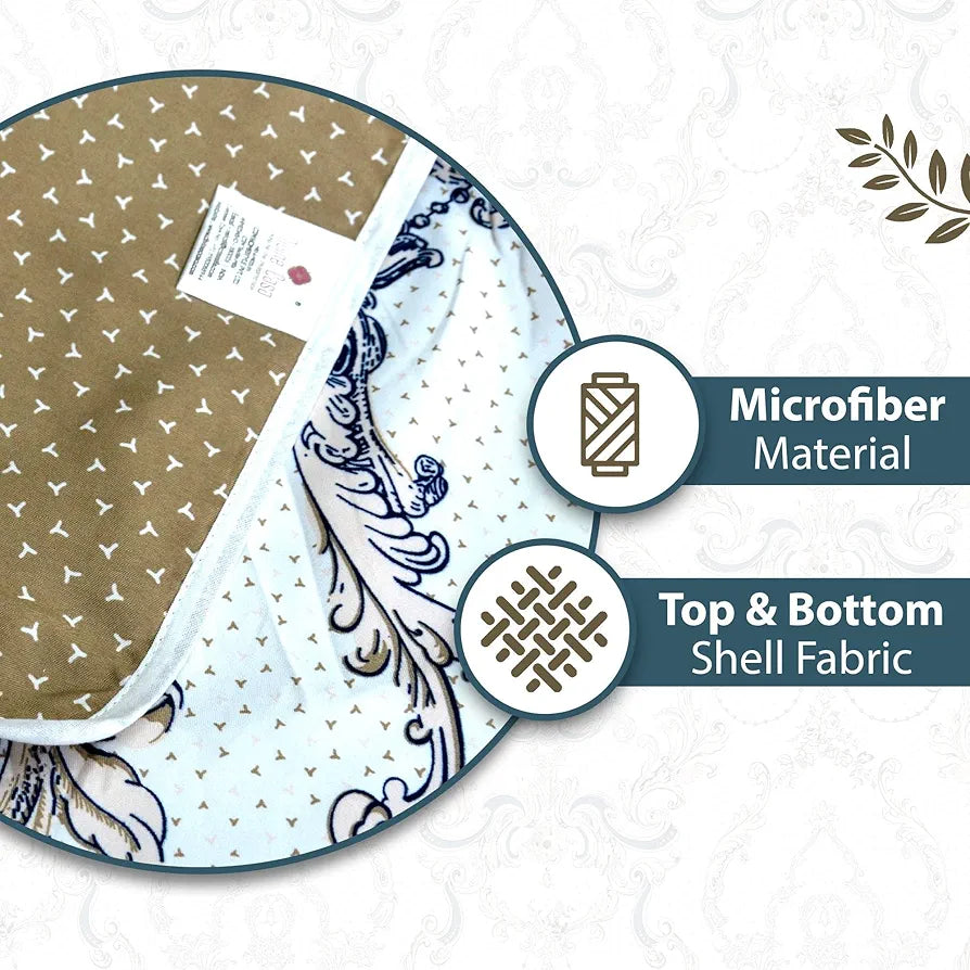 Divine Casa 120 GSM Super Soft Brushed Microfiber Lightweight Jaipuri Print Rajai Single Bed| Reversible AC Blankets for Winter | TC - 120