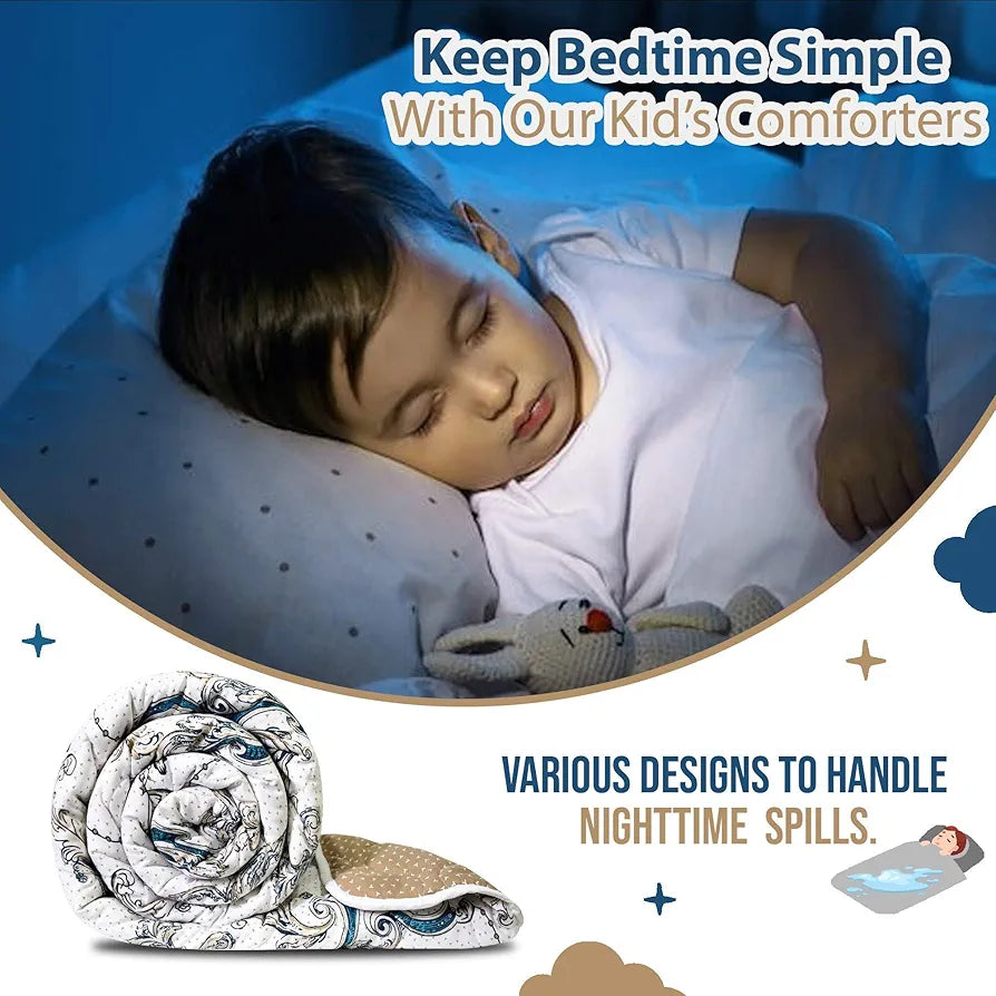 Divine Casa 120 GSM Microfiber Reversible Kids Single Bed Comforter | Ultra-Soft Toddler Blanket | Lightweight & Cozy | All-Season Bedding for Babies & Kids | 135 x 100 cm, Royal Paisley