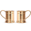 Indian Art Villa Pure Copper Tankard Shaped Mirror Line Design Moscow Mule Beer Mug Cup Volume | 600 ml (pack of 2)