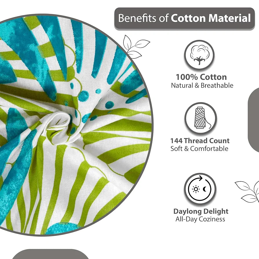 Divine Casa 100% Cotton 144 TC Bedsheet for Double Bed King Size Bedsheet with 2 Pillow Covers 