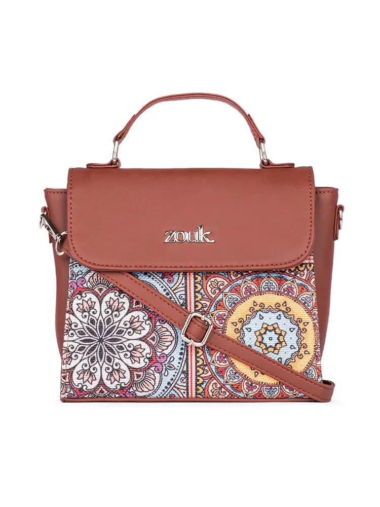 ZOUK Statement Sling Bag With Handle For Women's Girls Ladies
