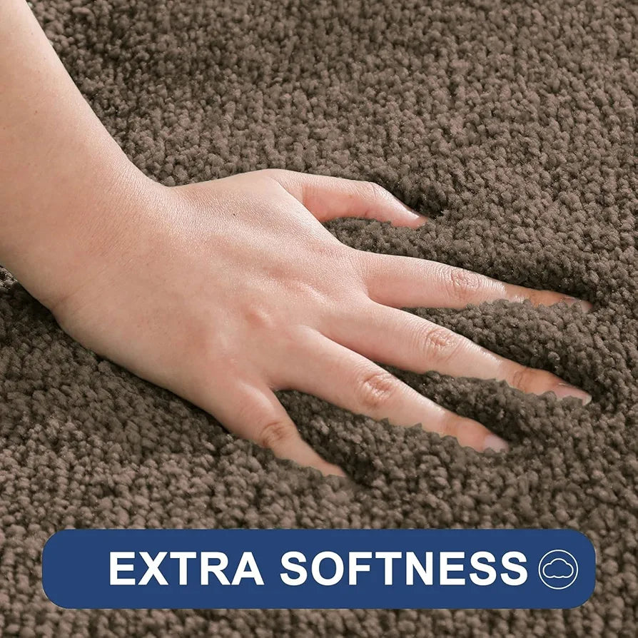 LUXE HOME INTERNATIONAL Microfibre Rectangular Bath Mat Super Soft Anti Skid Newman Mats For Bathroom 