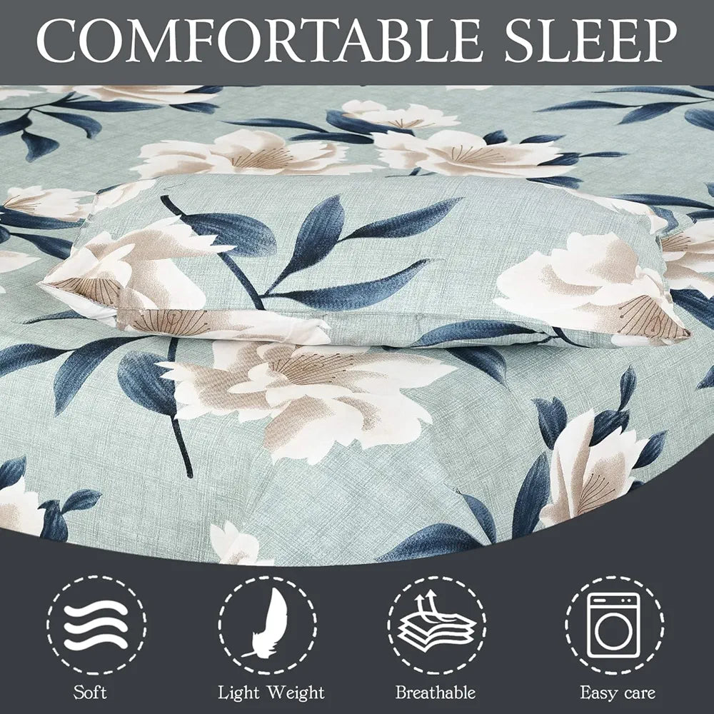 FRESH FROM LOOM Elastic Fitted Floral Bed Sheets|Hypoallergenic Soft Glace Cotton Fitted Bedsheet King Size Bed With Two Pillow Cover|Bed Covers For Mattresses Tuck In,144 TC