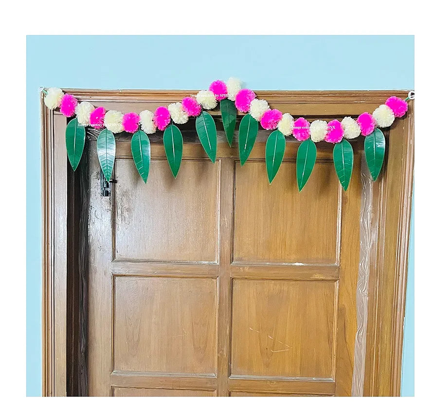 SPHINX Artificial Marigold &Mango Leaves Simple Door-Window toran/Door hangings/Festive Decorations - Approx.100 cms/40 Inches/3.33 Ft. - 