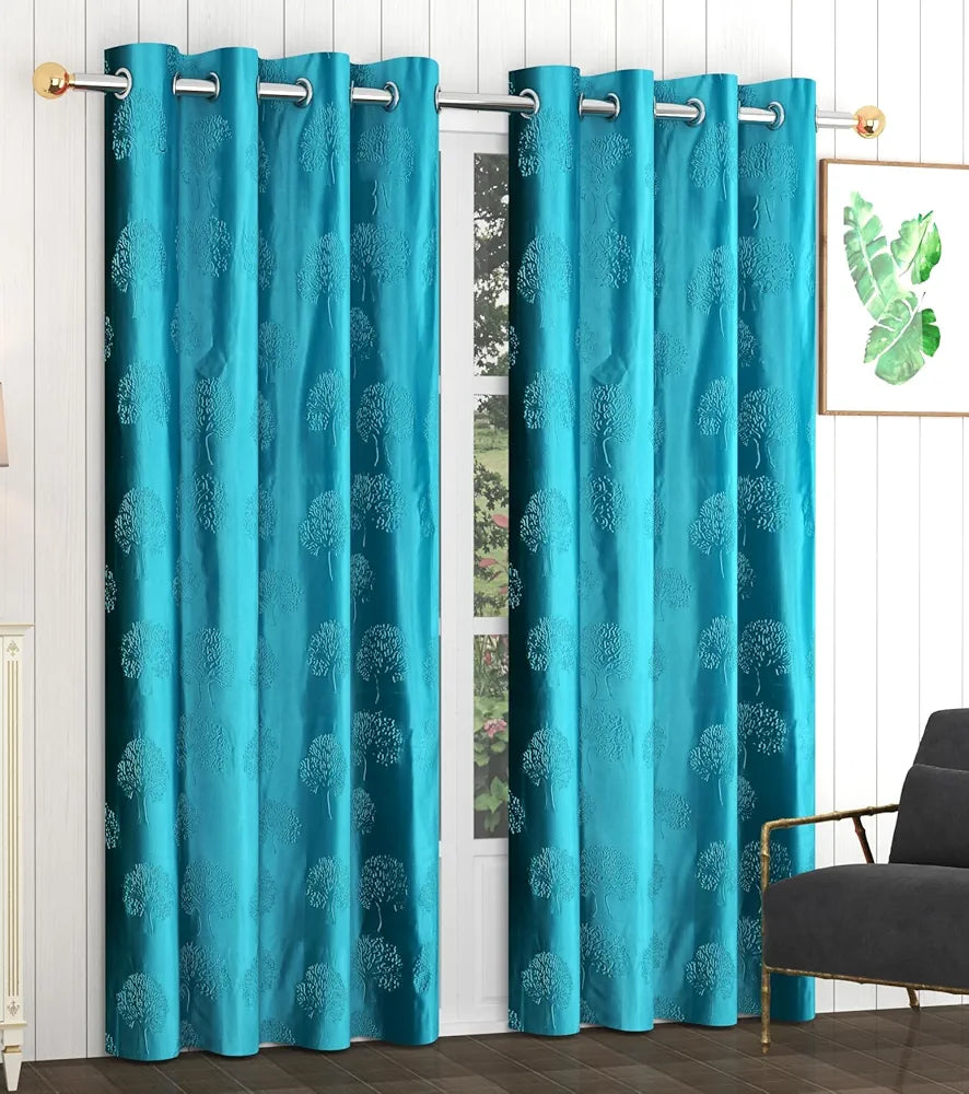 FRESH FROM LOOM Grommet Room Darkening Curtains For Door 12 Feet Long|Latest Big Window Curtain Premium Polyester Punch Parda|Latest Modern Parde For Living Room Bedroom|Home Office Screens 