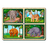 Mini Leaves Four 4 Piece Animal Jumbo Pieces Wooden Puzzle Set of 4 Chunky Animal Jigsaw Puzzle for Kids | Educational Puzzle Game