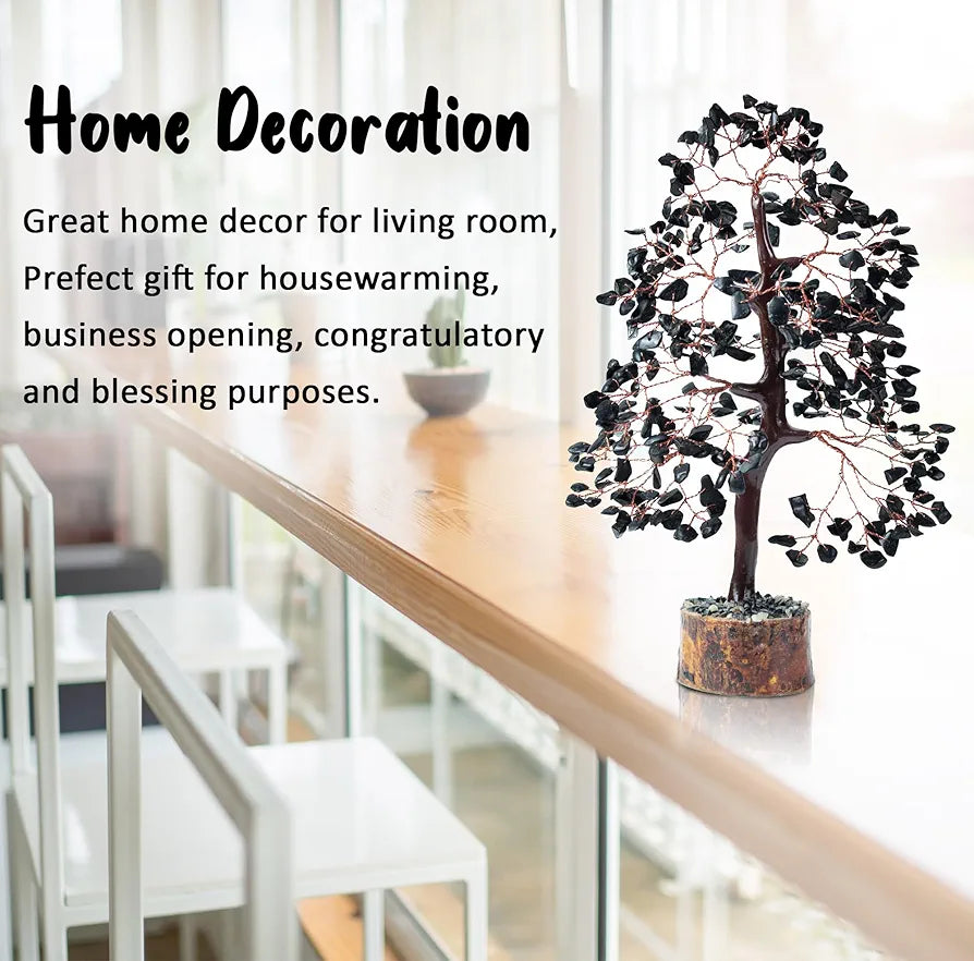 BEZAVO Black Tourmaline Crystal Tree | Money Tree for Protection, Wealth & Positive Energy | Decorative Tree for Home & Office | Ideal Gift for Men & Women – Birthday & Anniversary 