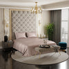 Stoa Paris Satin Bedsheets For Double Bed 300Tc Premium Bedsheet With 2 Pillow Covers Colour Champagne