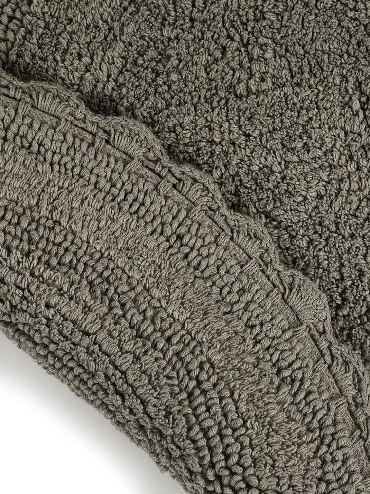 SASHAA WORLD Round Reversible Crochet Bath Mat, Super Absorbent 100% Cotton & Quick Dry Bath Rug for Bathroom Floor Mats 