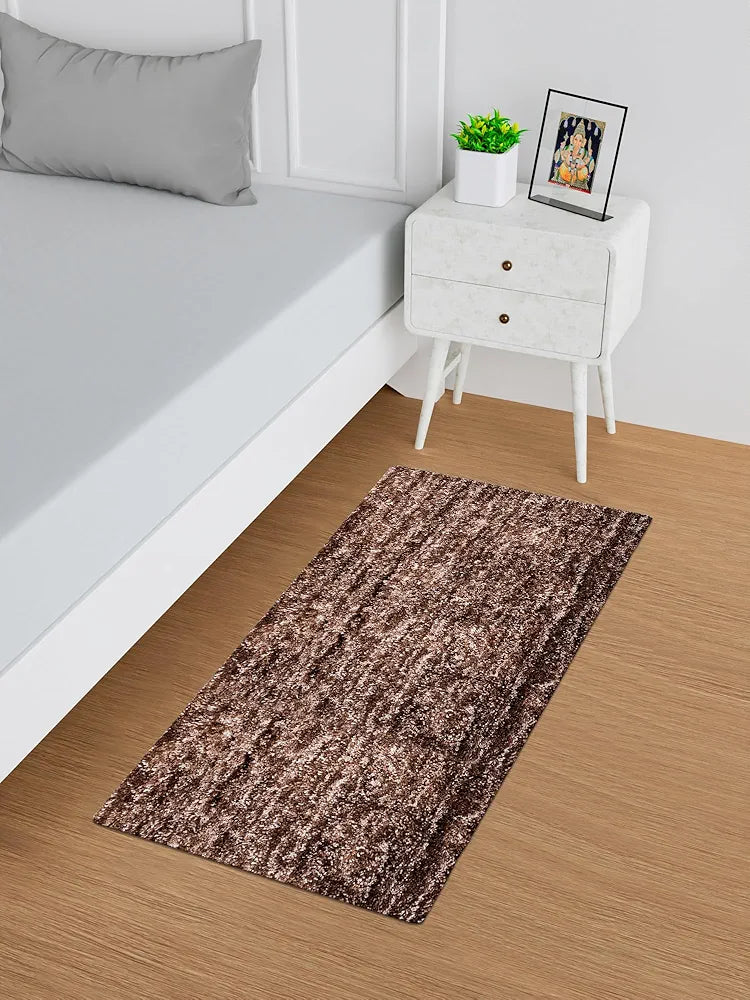 Kuber Industries Bedside Runner for Bedroom & Living Room | Lexus Home Decor Carpet | Anti Skid Carpet Rug Mat | Kitchen Runner | 22x55 | Brown