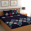 Dreamlet Prime Collections 160tc Pure Cotton Breathable Supersoft Wrinkelfree Double Flat Bedsheet With 2 Pillow Covers | Navy Blue