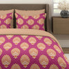 Layers Glory Cotton Bedsheet Set for All Seasons Lightweight 144 TC Queen Size Multicolor Pink