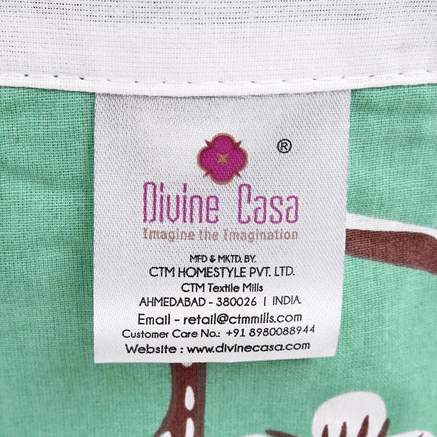 Divine Casa 100% Cotton Double Bed Dohar | Ultra-Soft Reversible AC Blanket | Cozy & Lightweight Quilt | 220 x 205 CM, Mint Blossom Haven