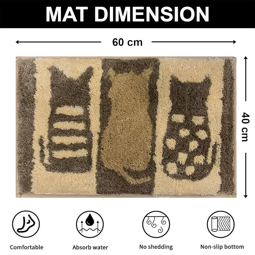 LUXE HOME INTERNATIONAL Rectangular Bath mat Super Soft Anti Skid Rabbit Fur Mats for Bathroom  Pack of 1,Grey