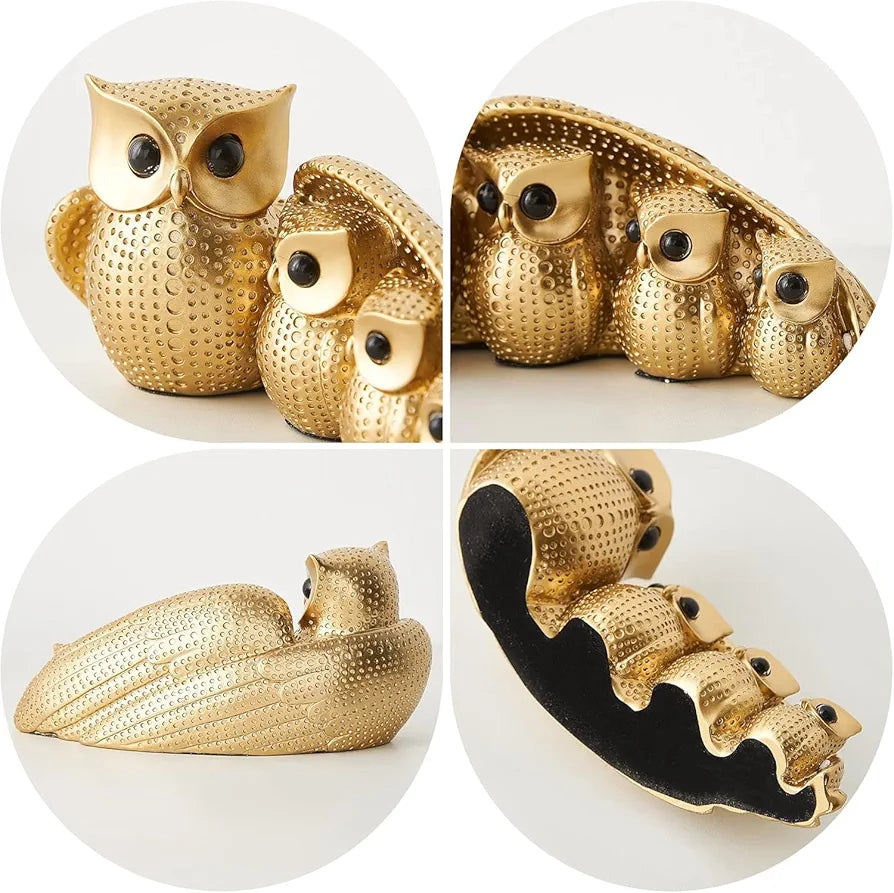 Xtore® Golden Owl Family  for Home Decor 