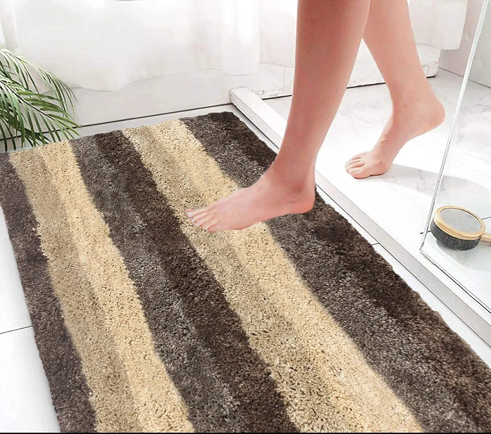 Luxe Home Jericho Doormat 2500 GSM Super Soft Microfiber, Anti-Skid Bathroom Mat & Kitchen Mats for Floor, Water-Absorbent, Quick Dry, Washable Door Mats for Home - Amaber, 60x90 cm, Pack of 1