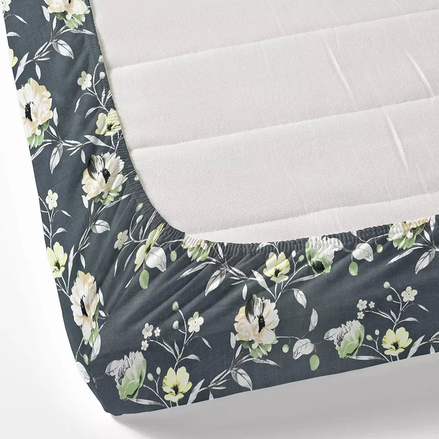 Dreamscape Microfibre Wrinkle & Fade Resistant Fitted Bedsheet for King Bed, 140TC, 1 Fitted Bed Sheet  with 2 Pillow Covers, Dk. Grey