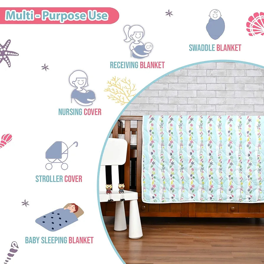 Divine Casa 120 GSM Cotton Single Kids Comforter | Soft & Lightweight All-Season Blanket | Cozy Bedding for Kids | Breathable & Skin-Friendly Fabric | 135 x 100 cm, Cosmic Sky